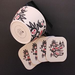 Indigenous Art Made of Bamboo Fiber, Features 1 Bowl and 1 Coaster Set